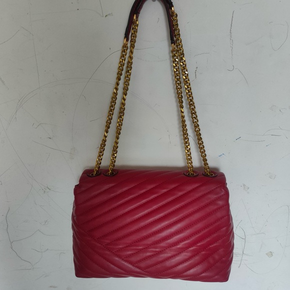 Tory Burch Red and Gold Chevron Shoulder Bag - Picture 14 of 14